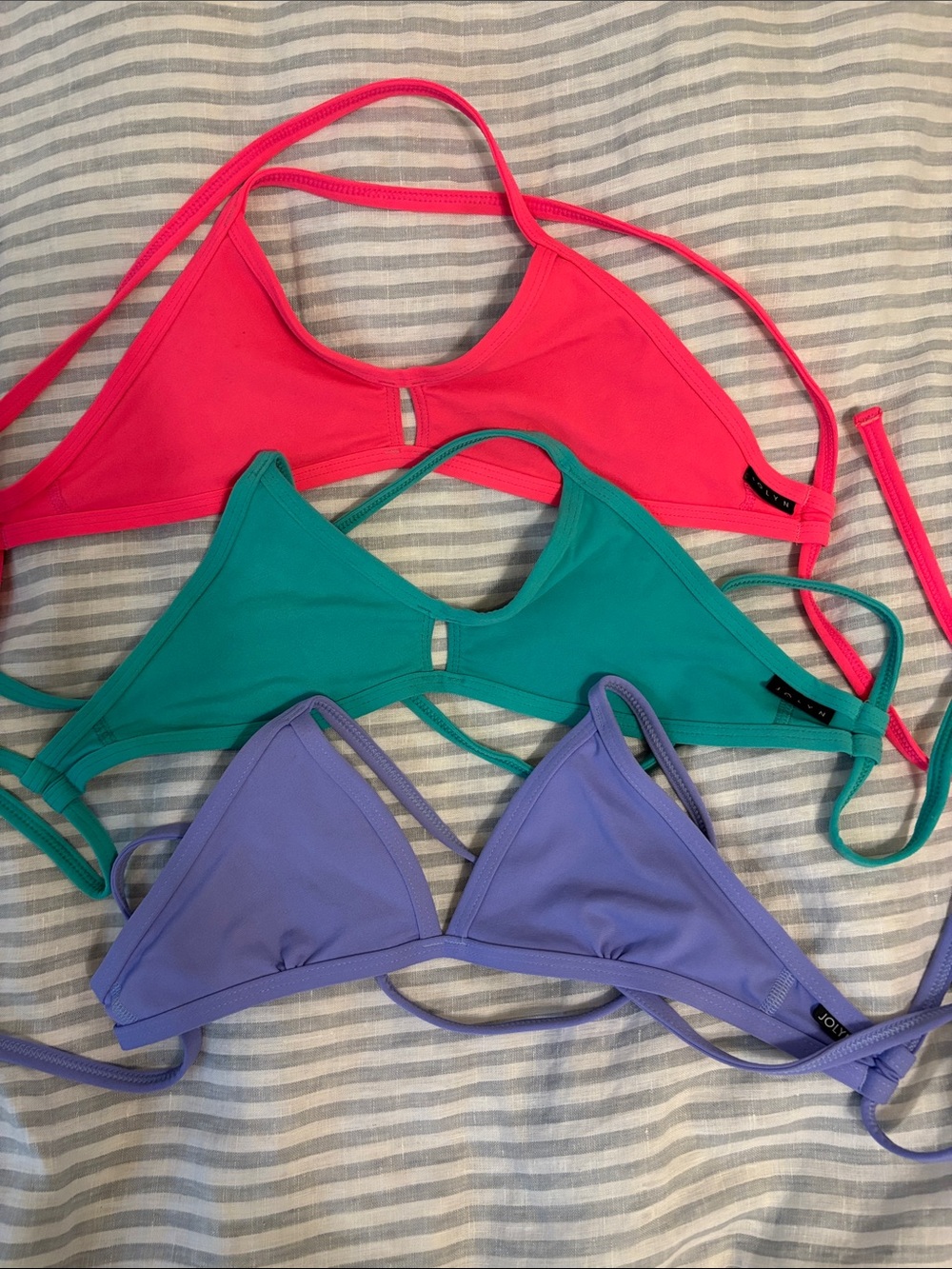 Jolyn Bikini Tops - Pink, Teal, Lavender